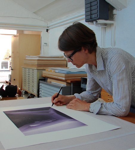 Anette Harboe Flensburg signing her editions at Printer's Proof